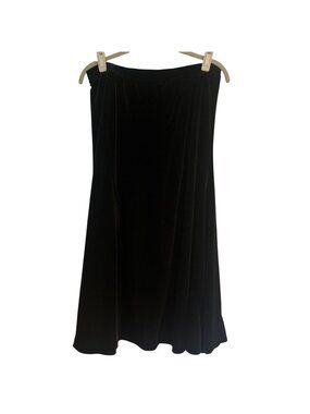 Coldwater Creek Skirt Womens P/M Black Velour Velvet Stretch Maxi Pull On Goth
